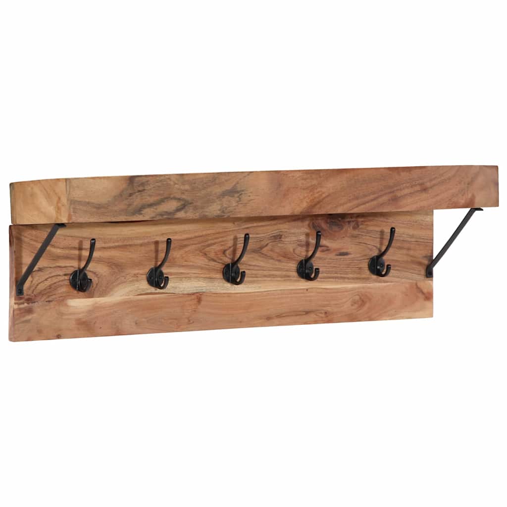 Coat Rack with Shelf Brown 73 x 19 x 23 cm Solid Acacia wood